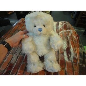 Build a bear workshop blue and white teddy bear 16" plush stuffed animal